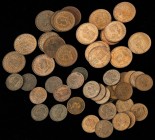 PESETA SYSTEM: ALFONSO XIII
Lote 50 monedas 1 (30) y 2 Céntimos (20). 1 Céntimo 1906 (*6) S.L.-V (20) , 1913 (*3) P.C.-V (10) y 2 Céntimos 1904 (*04)...