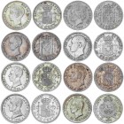 PESETA SYSTEM: LOTS
Lote 8 monedas 50 Céntimos. 1880 a 1926. ALFONSO XII (2) y XIII. Un busto de cada tipo. Todas diferentes. Destaca la de 1885, 188...