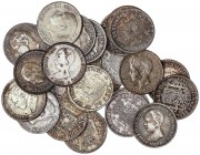 PESETA SYSTEM: LOTS
Lote 27 monedas 50 Céntimos. 1869 a 1926. GOBIERNO PROVISIONAL a ALFONSO XIII. 1869, 1880 (3), 1881, 1885 (2), 1889 (2), 1892, 18...
