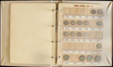 PESETA SYSTEM: LOTS
Lote 56 monedas 1 Céntimo a 2 Pesetas. 1869 a 1926. GOBIERNO PROVISIONAL a ALFONSO XIII. Álbum con pieza tipo de 1, 2, 5, 10 y 50...