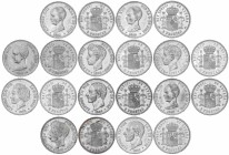 PESETA SYSTEM: LOTS
Lote 10 monedas 5 Pesetas. ALFONSO XII y ALFONSO XIII. 1885 (*18-86) M.S.-M., 1885 (*18-87) M.P.-M., 1888 (*18-88) M.P.-M., 1889 ...