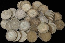 PESETA SYSTEM: LOTS
Lote 45 monedas 5 Pesetas. 1870 a 1899. Varias repetidas. Calidad media-baja. A EXAMINAR. MBC- a EBC-.