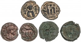 LOTS AND COLLECTIONS
Lote 3 cobres. Incluye un AE 20 provincial romano de Alejandría, un Semis de Ebusus y una moneda Árabo-bizantina de Emesa. A EXA...