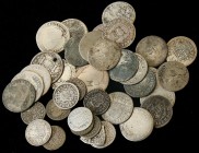 LOTS AND COLLECTIONS
Lote 39 monedas de plata módulo pequeño. 1718 a 1811. FELIPE V, FERNANDO VI, CARLOS III, CARLOS IV y FERNANDO VII. AR. Incluye m...