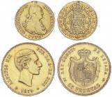 LOTS AND COLLECTIONS
Lote 2 monedas oro. 1792 y 1879. CARLOS IV y ALFONSO XII. 1 Escudo Madrid M.F. y 25 Pesetas (*18-79) E.M.-M. (1 Escudo colgado)....