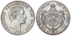 WORLD COINS: GERMAN STATES
German States
Thaler. 1859. FEDERICO I. BADEN. AR. 18,50 grs. (Rayitas). Brillo original. Dav-530; KM-240. EBC+.