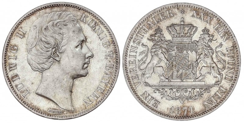 WORLD COINS: GERMAN STATES
German States
Thaler. 1871. LUIS II. BAVIERA. 18,48...