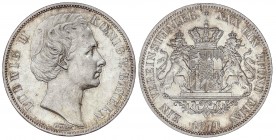 WORLD COINS: GERMAN STATES
German States
Thaler. 1871. LUIS II. BAVIERA. 18,48 grs. AR. (Pequeñas rayitas en anverso). Brillo original. ESCASA. KM-8...