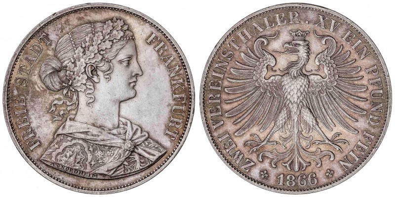 WORLD COINS: GERMAN STATES
German States
Doble Thaler. 1866. FRANKFURT. 36,98 ...