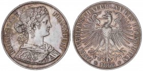 WORLD COINS: GERMAN STATES
German States
Doble Thaler. 1866. FRANKFURT. 36,98 grs. AR. (Ínfimos golpecitos en canto). Pátina y restos de brillo orig...