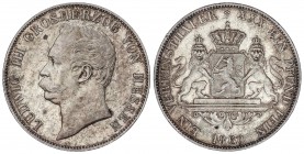 WORLD COINS: GERMAN STATES
German States
Thaler. 1860. LUIS III. HESSE-DARMSTADT. 18,51 grs. AR. Restos de brillo original. KM-338. EBC.