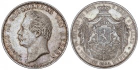 WORLD COINS: GERMAN STATES
German States
Doble Thaler. 1854. LUIS III. HESSEN. 37,13 grs. AR. MUY ESCASA. KM-335. EBC-.