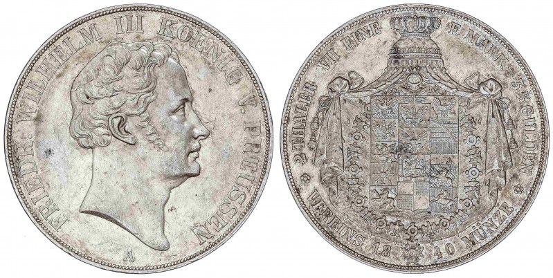 WORLD COINS: GERMAN STATES
German States
Doble Thaler. 1840-A. FEDERICO GUILLE...