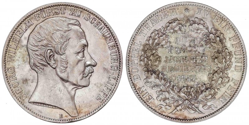 WORLD COINS: GERMAN STATES
German States
Doble Thaler. 1857-B. JORGE GUILLERMO...