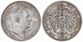 WORLD COINS: GERMAN STATES
German States
Thaler. 1866. FEDERICO GÜNTHER. SCHWARZBURG-RUDOLSTADT. 18,49 grs. AR. Restos de brillo original. Dav-918; ...