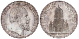 WORLD COINS: GERMAN STATES
German States
Doble Thaler. 1871. CARLOS I. WURTTEMBERG. 37 grs. AR. Restauración de la Catedral de Ulm. (Golpecito en ca...