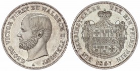 WORLD COINS: GERMAN STATES
German States
Thaler. 1867. JORGE VÍCTOR I. WALDECK-PYRMONT. 18,49 grs. AR. (Levísimas rayitas). Pleno brillo original. R...