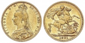 WORLD COINS: AUSTRALIA
Australia
Soberano. 1891-M. VICTORIA. MELBOURNE. 7,96 grs. AU. Fr-20; KM-10. MBC.