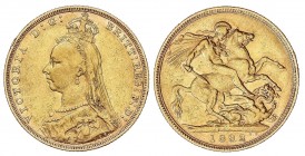 WORLD COINS: AUSTRALIA
Australia
Soberano. 1892-M. VICTORIA. MELBOURNE. 7,94 grs. AU. (Golpecito en gráfila). Fr-20; KM-10. MBC.