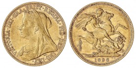 WORLD COINS: AUSTRALIA
Australia
Soberano. 1896-M. VICTORIA. MELBOURNE. 7,95 grs. AU. Fr-24; KM-13. MBC.