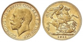 WORLD COINS: AUSTRALIA
Australia
Soberano. 1911-P. JORGE V. PERTH. 7,96 grs. AU. Restos de brillo original. Fr-40; KM-29. EBC-.