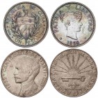 WORLD COINS: CUBA
Cuba
Lote 2 monedas 1 Peso. 1898 y 1953. AR. 1 Peso 1898 (rayitas, golpecitos en canto, descolgada y canto retocado a las 6h.). Pá...
