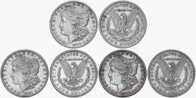 WORLD COINS: UNITED STATES
United States of America
Lote 3 monedas 1 Dólar. 1881, 1883 y 1890-S. SAN FRANCISCO. AR. Tipo Morgan. KM-110. MBC+.