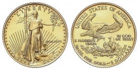 WORLD COINS: UNITED STATES
United States of America
5 Dólares. 1989. 3,41 grs. AU. Fecha en números romanos. KM-216. SC.
