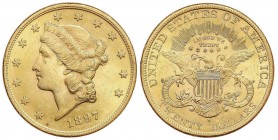WORLD COINS: UNITED STATES
United States of America
20 Dólares. 1897-S. SAN FRANCISCO. 33,40 grs. AU. Coronet Head. (Pequeñas rayitas). Restos de br...