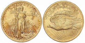 WORLD COINS: UNITED STATES
United States of America
20 Dólares. 1907. 33,38 grs. AU. Saint-Gaudens. Sin IN GOD WE TRUST debajo del águila en reverso...