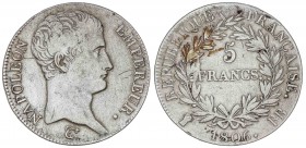 WORLD COINS: FRANCE
France
5 Francos. 1806 BB. NAPOLEÓN EMPEREUR. ESTRASBURGO. 24,59 grs. AR. (Pequeños golpecitos). KM-673.3. MBC-.