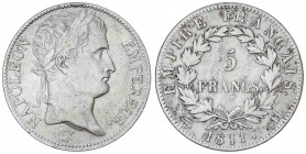 WORLD COINS: FRANCE
France
5 Francos. 1811-H. NAPOLEÓN EMPEREUR. LA ROCHELLE. 24,58 grs. AR. (Rayitas). KM-694.6. MBC.