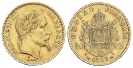 WORLD COINS: FRANCE
France
20 Francos. 1862-BB. NAPOLEÓN III. ESTRASBURGO. 6,41 grs. AU. Fr-585; KM-801.2. MBC+.
