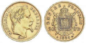 WORLD COINS: FRANCE
France
20 Francos. 1864-A. NAPOLEÓN III. PARÍS. 6,43 grs. AU. (Marquitas). Fr-584; KM-801.1. MBC+.