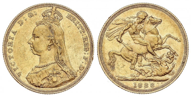 WORLD COINS: GREAT BRITAIN
Great Britain
Soberano. 1888. VICTORIA. 7,97 grs. A...