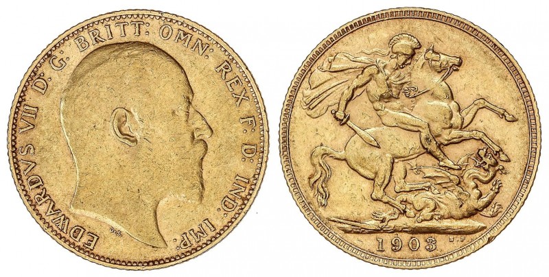 WORLD COINS: GREAT BRITAIN
Great Britain
Soberano. 1903. EDUARDO VII. 7,97 grs...