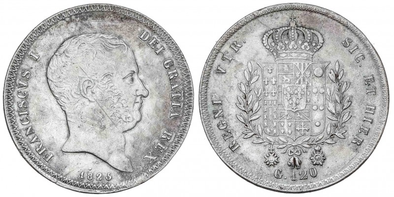 WORLD COINS: ITALIAN STATES
Italian States
120 Grana. 1825. FRANCISCO I. NÁPOL...