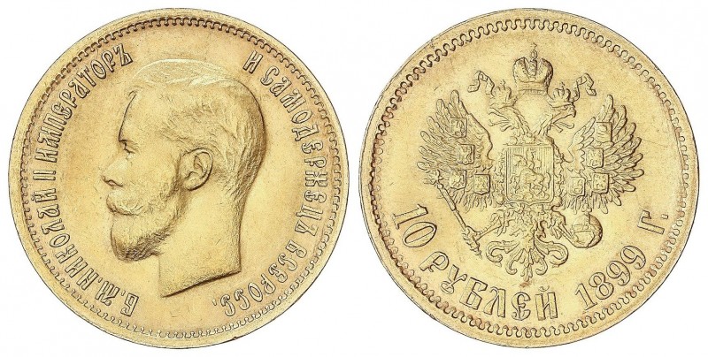 WORLD COINS: RUSSIA
Russia
10 Rublos. 1899-FZ. NICOLÁS II. SAN PETERSBURGO. 8,...