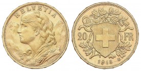 WORLD COINS: SWITZERLAND
Switzerland
20 Francos. 1913-B. BERNA. 6,45 grs. AU. Fr-499; KM-35.1. EBC.