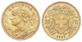 WORLD COINS: SWITZERLAND
Switzerland
20 Francos. 1927-B. BERNA. 6,45 grs. AU. Fr-499; KM-35.1. EBC+.