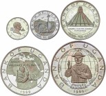WORLD COINS: UGANDA
Uganda
Lote 5 monedas 2, 5, 10, 20 y 25 Shillings. AR. Visita del Papa Pablo VI. KM-8, 9, 10, 11, 12. PROOF.