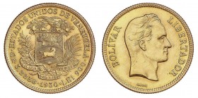 WORLD COINS: VENEZUELA
Venezuela
10 Bolívares. 1930. 3,23 grs. AU. Simón Bolívar. Y-31; Fr-6. SC.
