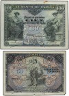 SPANISH BANK NOTES: BANCO DE ESPAÑA
Spanish Banknotes
Lote 2 billetes 50 y 100 Pesetas. 30 Junio 1906 y 24 Septiembre 1906. Serie B. Sello en seco E...