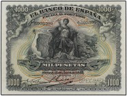 SPANISH BANK NOTES: BANCO DE ESPAÑA
Spanish Banknotes
1.000 Pesetas. 15 Julio 1907. Palacio Real de Madrid. Bellísimo ejemplar confeccionado por la ...