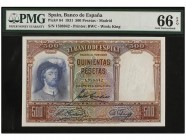 SPANISH BANK NOTES: CIVIL WAR, REPUBLICAN ZONE
Spanish Banknotes
500 Pesetas. 25 Abril 1931. Elcano. Precintado y garantizado por PMG (nº 8466E19060...