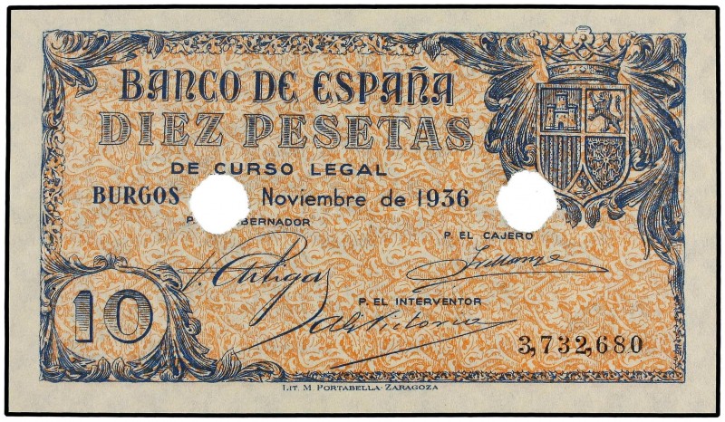 SPANISH BANK NOTES: ESTADO ESPAÑOL
Estado Español
10 Pesetas. 21 Noviembre 193...