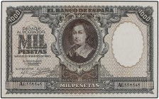 SPANISH BANK NOTES: ESTADO ESPAÑOL
Estado Español
1.000 Pesetas. 9 Enero 1940. Murillo. (Tres pliegues). Ed-440. EBC-.