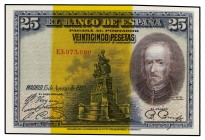 SPANISH BANK NOTES: CIVIL WAR, REPUBLICAN ZONE
Lote 100 billetes 25 Pesetas. 15 Agosto 1928. Calderón de la Barca. Todos correlativos. (Arrugas). A E...