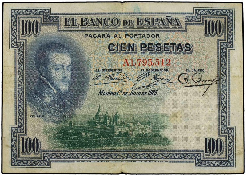 SPANISH BANK NOTES: ESTADO ESPAÑOL
Lote 15 billetes 100 Pesetas. 1 Julio 1925 y...