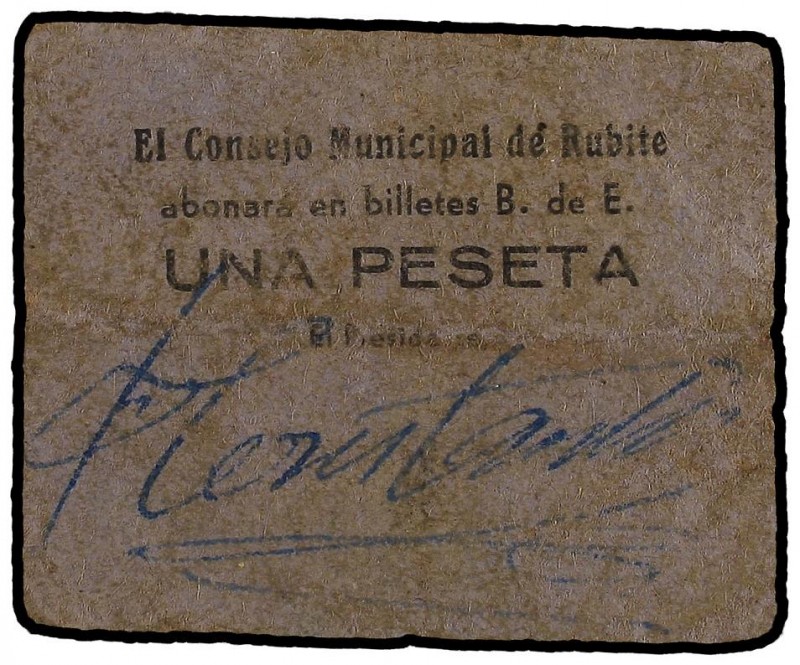 PAPER MONEY OF THE CIVIL WAR: ANDALUCÍA
Andalucia
1 Peseta. C.M. de RUBITE (GR...